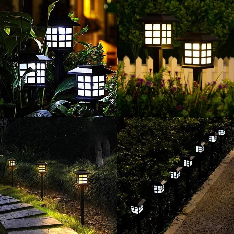 Mini Solar LED Garden Lights Stainless Steel Outdoor Solar Power Pathway Lights Yard Driveway Landscape Lights