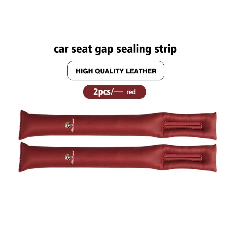 For Alfa Romeo 1/2PCS Leather Car Seat Gap Filler Seat Gap Leak Proof Strip Interior Accsesories Giulia 147 Mito 156 159 166 GT