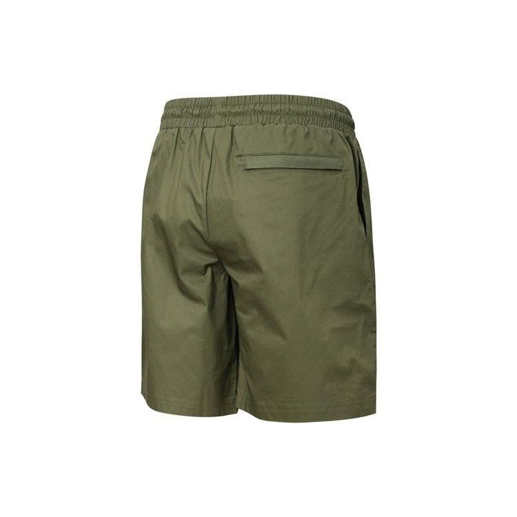 Puma Solid Color Logo Drawstring Straight Shorts Men Bottoms Deep-Moss-Green 536940-32