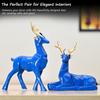 Set of 2 Deer Showpieces | Elegant Hiran Statues for Nature-Home and Office Décor, Ideal as Thoughtful Gifts for Nature , Family, and Friends (Blue)