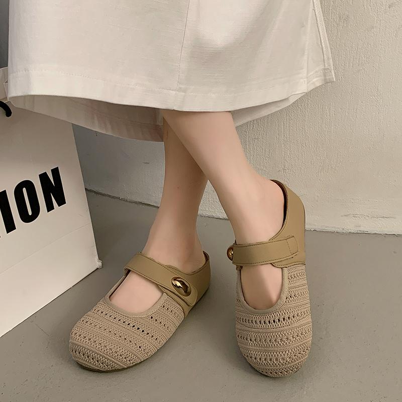Fashion New Women's Slippers Comfortable Mesh Fabric Women's Shoes Slippers Fashion Summer Women's Shoes Baotou Slippers