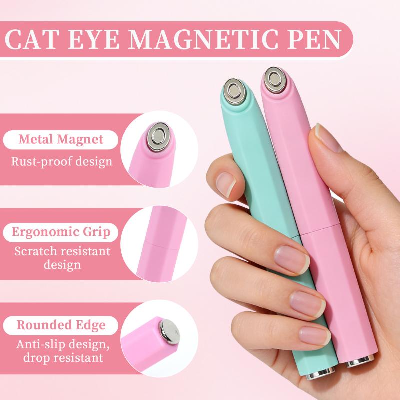 Double-Head Magnet Stick 3 In 1 Ellipse Annular Cat Magnetic Gel Nail Art Strong Magnetic Nails Magnet Pen Diy Manicure Tool