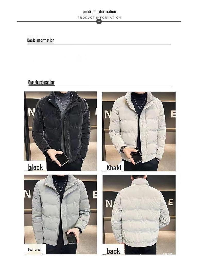 Herren Winter Slim Fit Leichte Daunenjacke