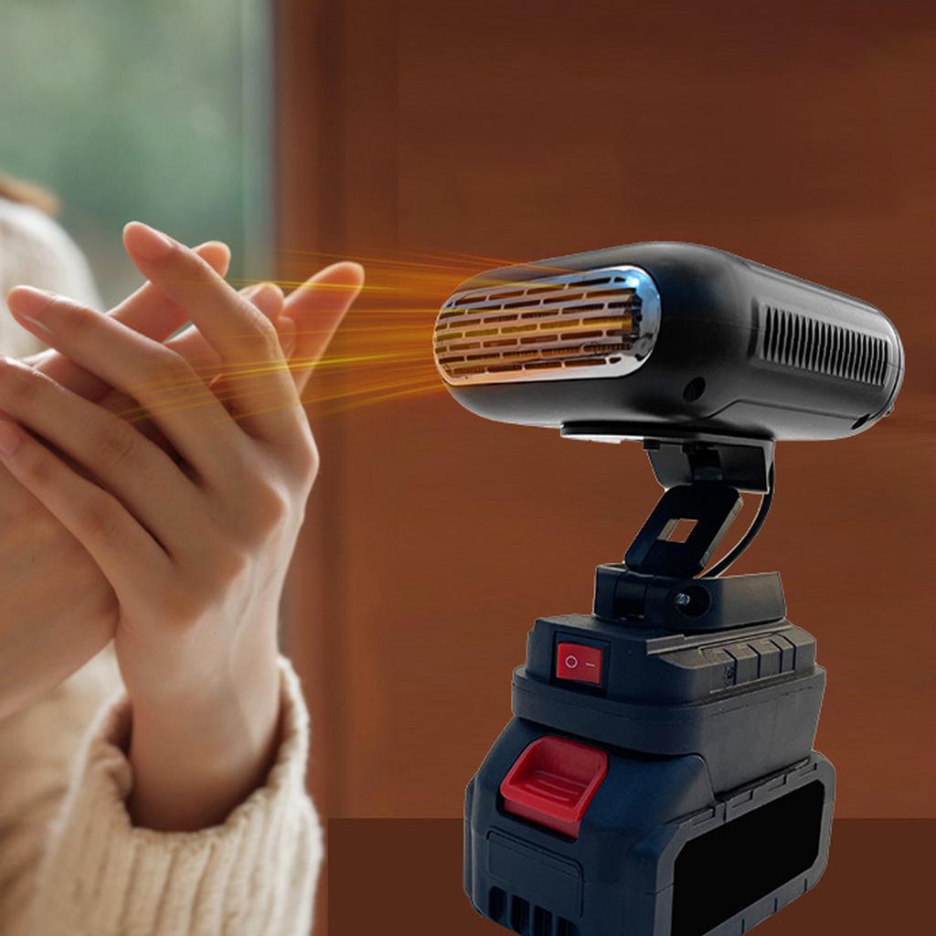 Electric Small Heater Battery Powered Heater Fast Heating 90 Degree  2 Temperatures 2xUSB Compact for Office Dorm Home Car