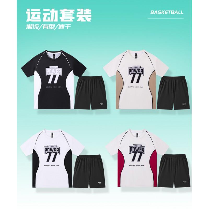 Quick-Dry Basketball Training Set Men Women - Short Sleeve Top Shorts Moisture-Wicking Sportswear Court Practice