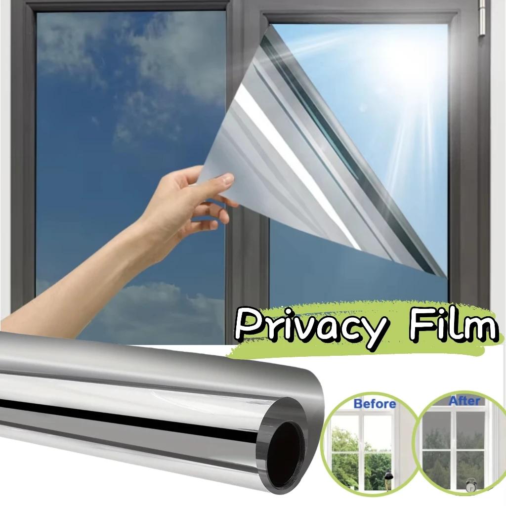1pc One Way Window Privacy Tint Film Anti Look Mirror Self-adhesive Film Sun Blocking Anti UV Static Cling Stickers Home Decor