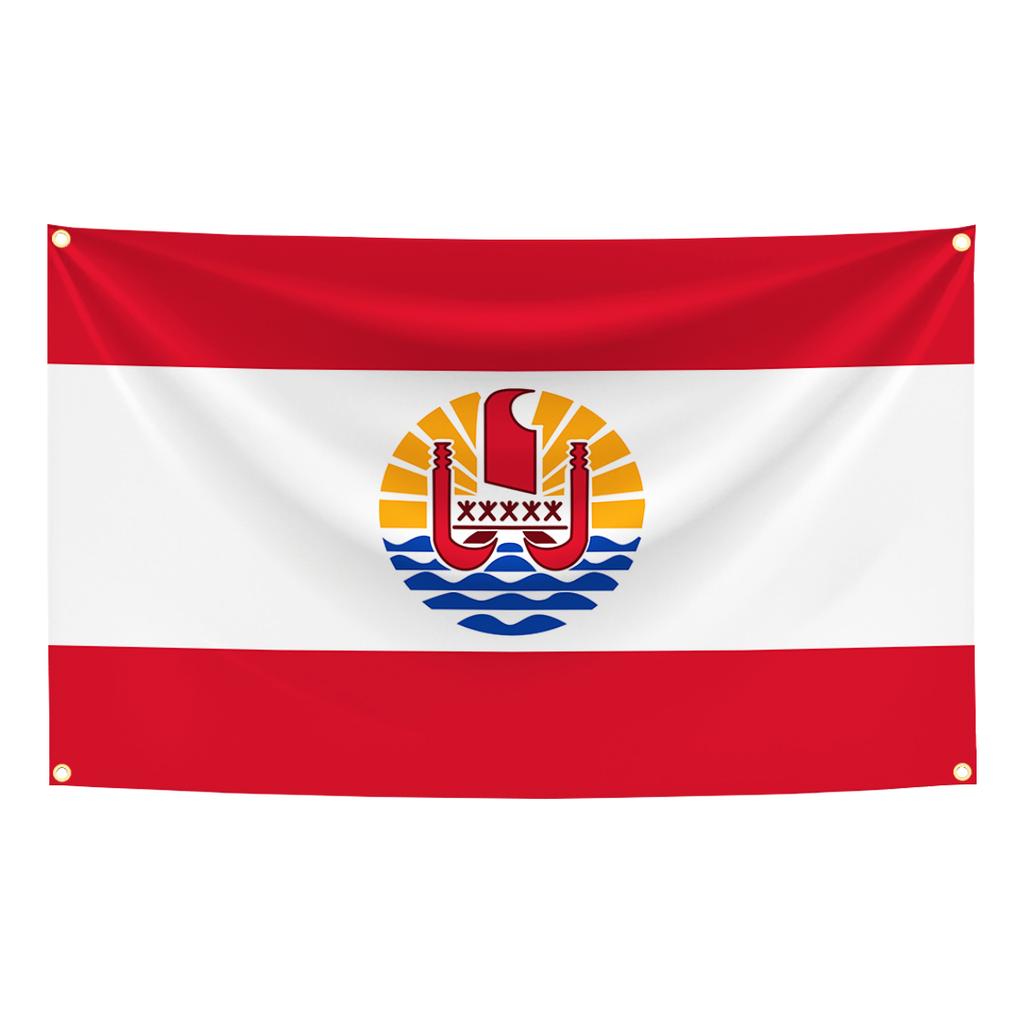 90X150Cm French Polynesia Flag Tapestry Polyester Digital Printing Banner For Garage Wall Art Out Door Decoration