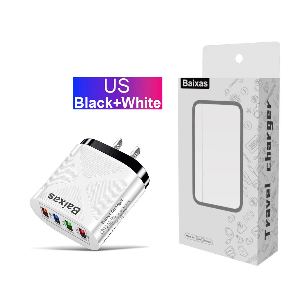Multi-Port 4 USB Fast Charger 5V/2.4A - AU/EU/UK/US Plug