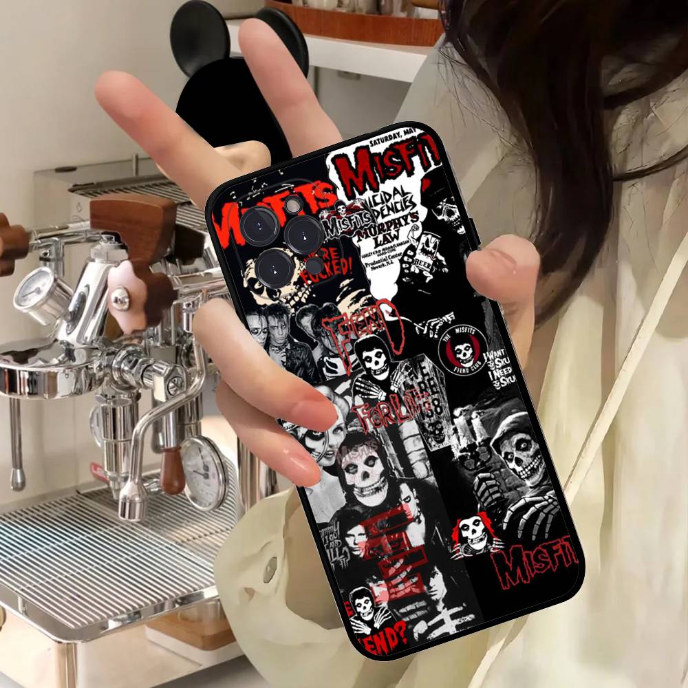 

Classic Punk Band M-Misfits Phone Case For IPhone 17 16 15 14 11 12 13 Pro Max Plus Mini Soft Back Cover iPhone 17