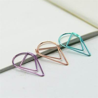 Water Drop Simple Metal Bookmark Paperclip Paper Clip Hand Account Tool