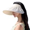 Women's Summer Foldable Pearl Wide-Brim Open-Top Sun Protection Hat, Outdoor Travel UV Protection Bucket Hat