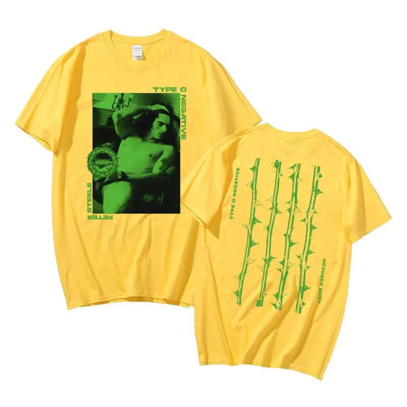 2025 Summer Type O Negative Art Aesthetic Male Fashion Cotton Tshirt Men Women Vintage Rock Band Men's Retro Oversized Tees
