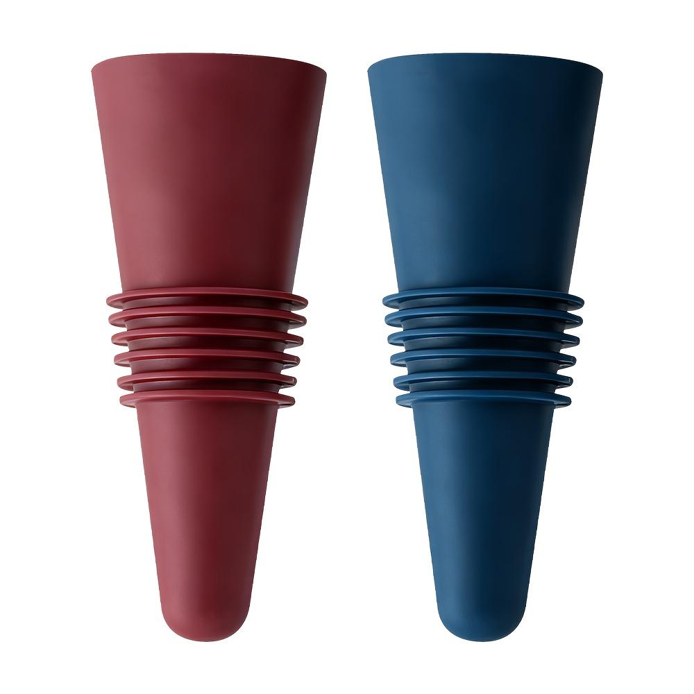 2Pcs Wine Cork Beverage Bottle Seal Soft Silicone Wine Cork with Grip Top