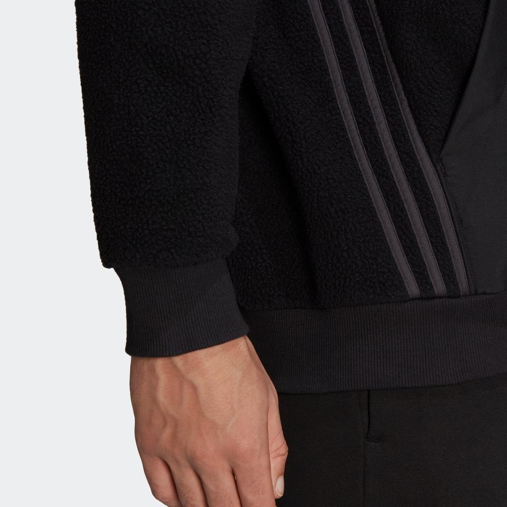 Adidas Logo Print Zip Long Sleeve Pilot Collar Jacket Men Jacket Black HL6920