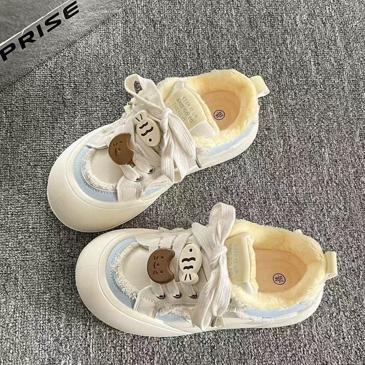 Оригинальные нишевые высококачественные кеды, весенние новые туфли,  хлебные  туфли, толстая подошва 35 [foot length 22.5cm]