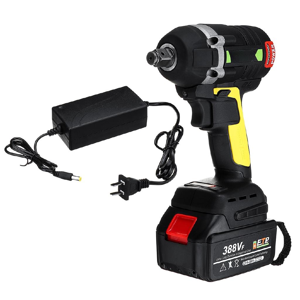 388VF 630N.m Cordless Electric Brushless Wrench Rechargeable 19800mAh Li Battery Torque Guns LED light Socket Wrench Tools