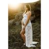 European & American Women's Lace Maternity Strapless Maxi Dress - Photography Sleeveless Long Train (2020 Model)