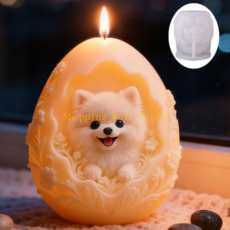 Eggs Shape Dog Embossed Silicone Molds Heat Resistant Food Grade Silicone for Epoxy Resin Making Candle Soap Chocolate