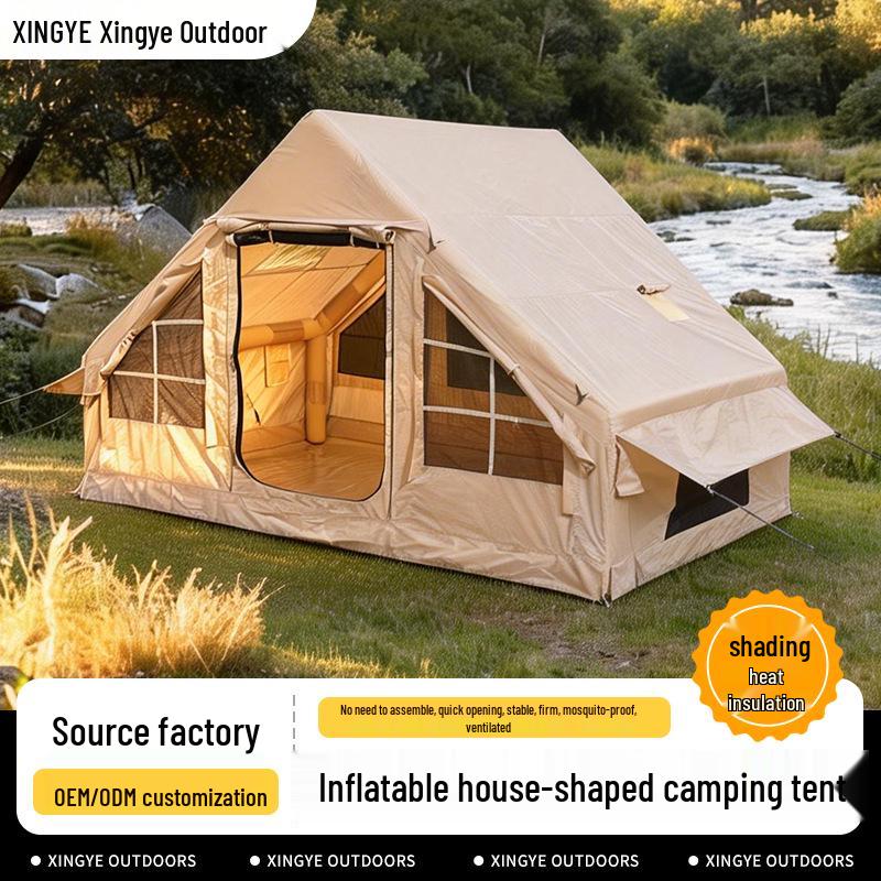 Windproof & Rainproof Inflatable Tent for 3-4 Persons - 6.3 sqm Outdoor Camping Shelter