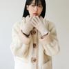 GOCORI SHORT KNIT GLOVES - BEIGE Knit Gloves, Wool Gloves