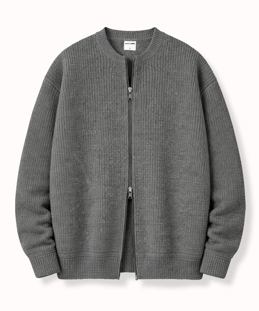 Basic Label Ethan 2Way Oversized-Fit Knitwear Zip-Up Cardigan 3 Color [Blbg_4012]