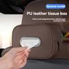 1pc PU Leather Car Tissue Box Holder, Multi-Functional Storage Organizer for Sun Visor, Seat Back, Armrest - Vehicle Interior Accessory