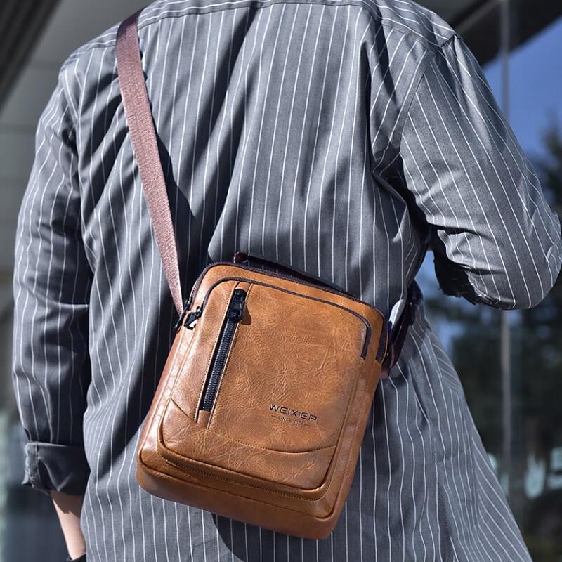 Мужская повседневная водоотталкивающая сумка через плечо из ПУ Vichy