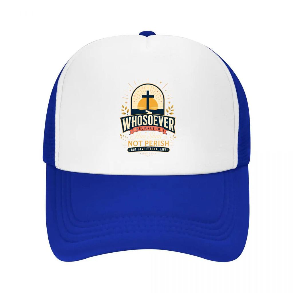 Whosoever Faith Sunrise Cross Verse Mesh Baseball Cap Casual Hat Outdoor  For Womens Unisex FeUnisex