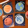 Planet-Themed Round Note Pads Creative Earth Moon Self-Adhesive Memo Pads for Students Practical Office School Supplies