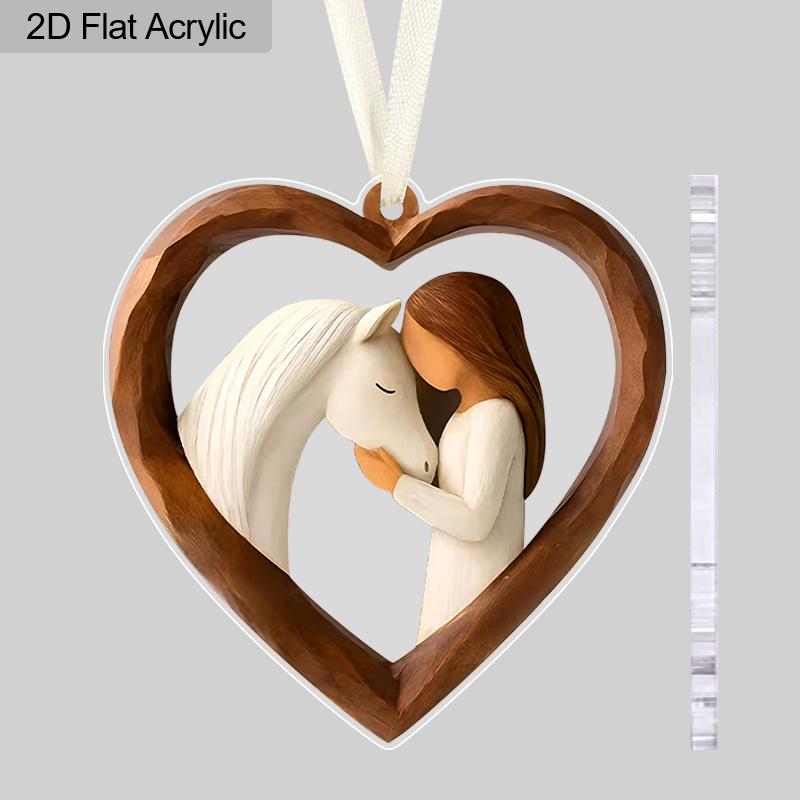 1 Pc Acrylic Horse Ornament - 2026 New Year Equestrian Theme Gift for Horse Lovers Family Friends, Home Holiday Decor