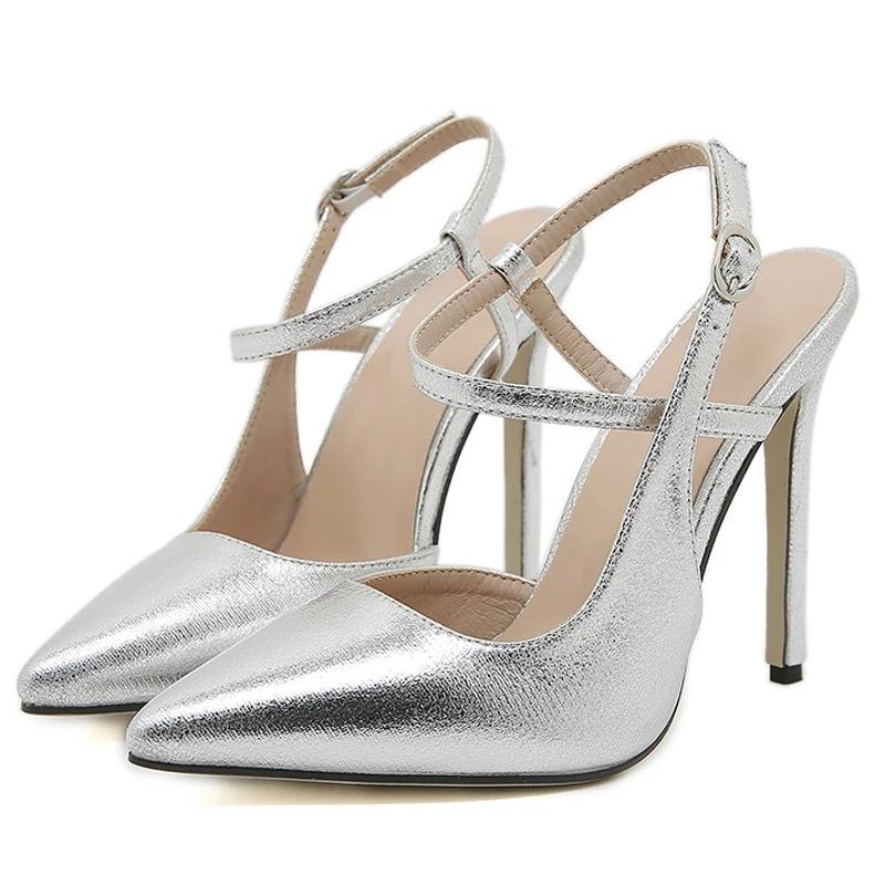 Eilyken Jarní móda Pásek ke kotníkům Dámské Lodičky Špičatá Slingbacks Tenké podpatky Party Mule Dámské Boty