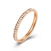 Ins Style Simple 2mm Full Diamond Titanium Ring for Women Can Be Stacked Wear Single Tail Ring Teenage Girls' Jewellery Accessories