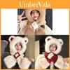 Cute Bear Hat Scarf Set With Faux Bunny Fur For Winter Warmth And Windproof Protection