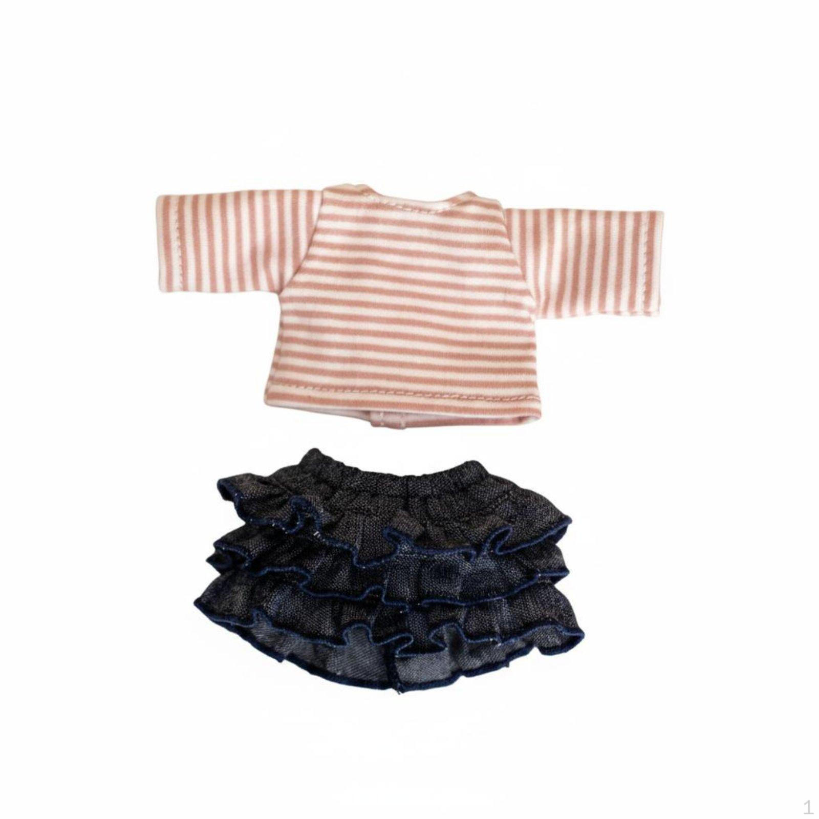 1/8 scale Doll Clothes Set Autumn Wear Design Shirt and cap Nude Pink Striped Nude Pink Striped SET