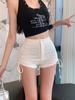 Women's High Waist Elastic Hot Pants: Summer 2024 Korean Style, Lace-Up, Black, Versatile & Spicy.