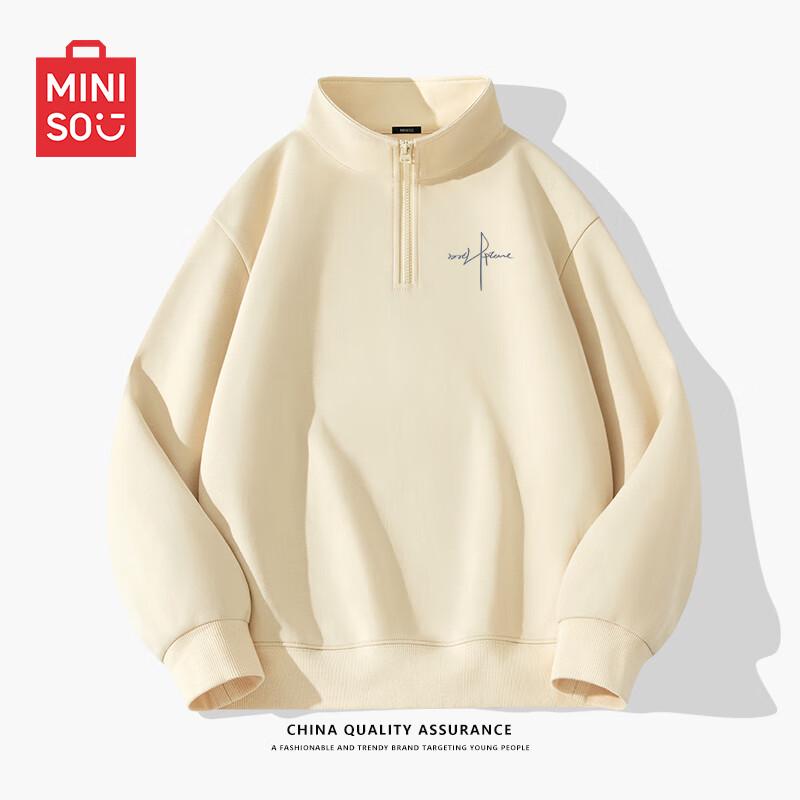 

MINISO Men s Stand Collar Oversized Sweatshirt 2XL