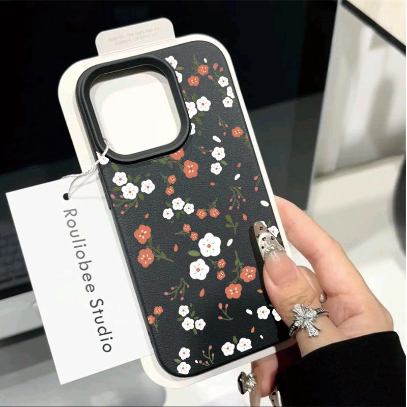 Phone Case For Samsung Galaxy S26 S25 Ultra Edge S24 S23 Plus S22 S21 S20 FE Small Floral Silicone Leather PU Shockproof Cases