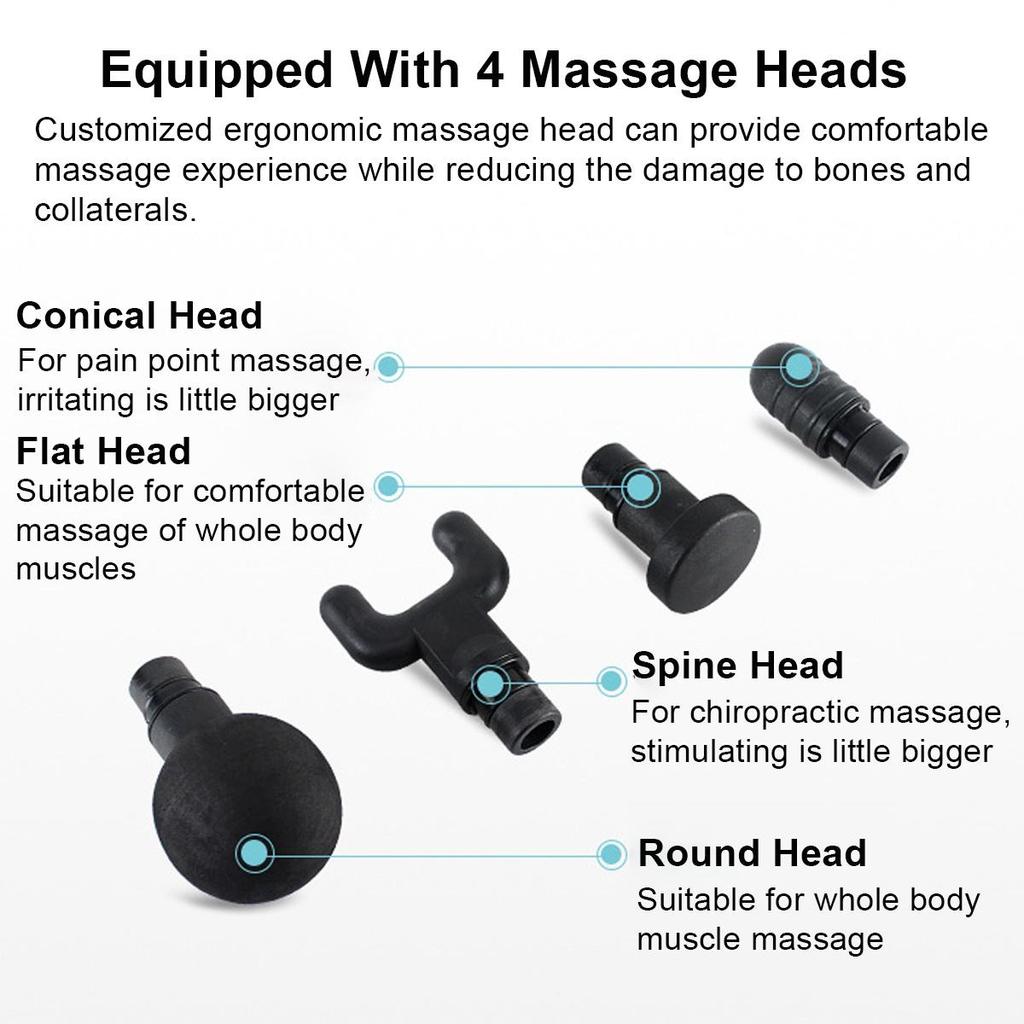 8000R/Min 4-kops elektrische massagepistool LCD-touch sportfasciapistool 22/4 versnellingssnelheid diepe weefselspierontspannende spiermassager