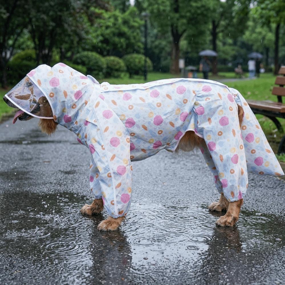Full Wrap Cut Dog Four Leg Rain Coat Full Coverage Pet Rain Jacket Outdoor Walking