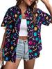 Women's Hawaiian Shirt Casual Short Sleeve Tropical Flower 3D Printed Printed Summer Shirt