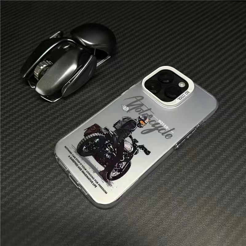 Cool Bike Boy IMD Pouzdra na telefon pro iPhone 14 15 Plus 16 11 12 13 Pro Max 16E Hipsterský nárazuvzdorný ochranný kryt