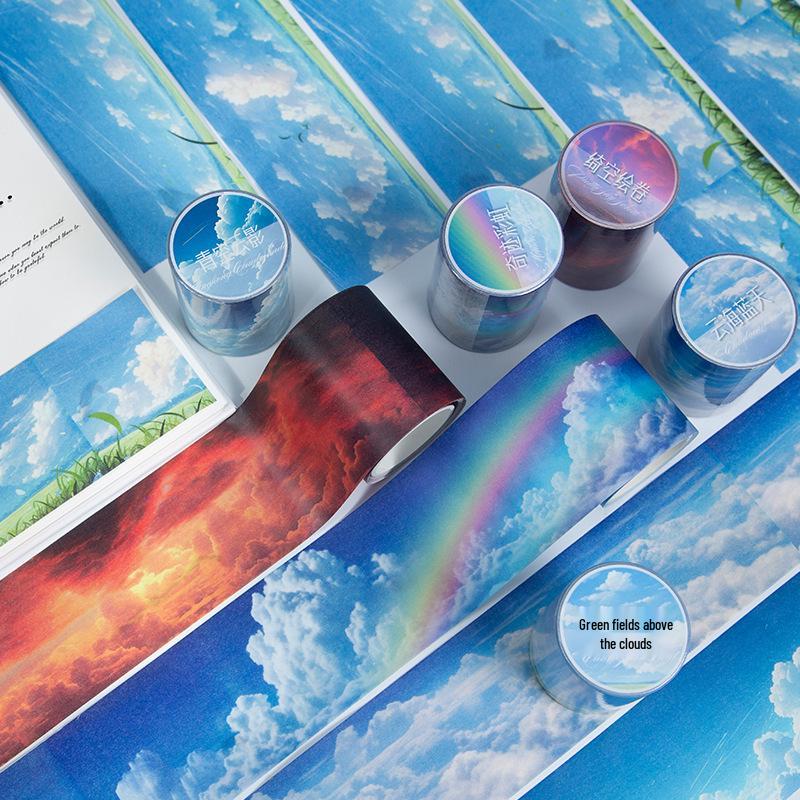 Kuiyun Series Cloud Sky Washi Tape - Dark Shadow Theme, 6 Style Options