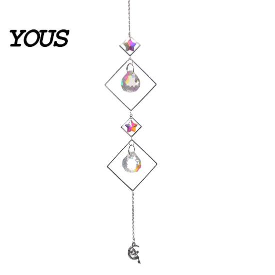 Wall Hanging Decor Colorful Crystal Suncatcher, Sun Catcher for Windows, Healing Glamorous Decoration Home, Crystals Prism Rainbow Maker,