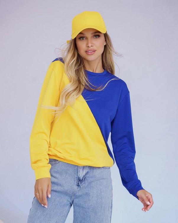 

Патріотичний світшот ISSA Plus утеплений синьо-жовтий XL жовтий/sky блакитним кольором