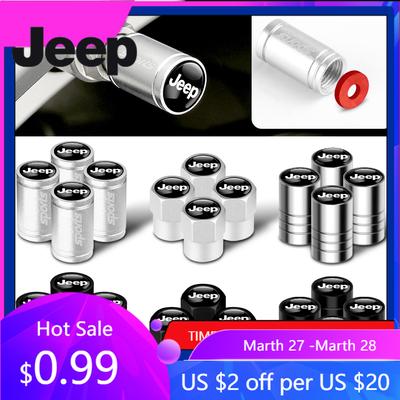 Pour Jeep Cache-valves de Roue de Voiture Style 3D Cache-tiges de Valve Décoration Pour Jeep Compass Renegade Grand Cherokee jk Gladiator Patr