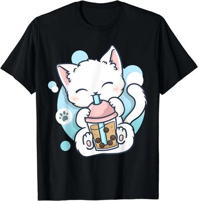 Katze Boba Tee Bubble Tea Anime Kawaii Neko Geschenk Unisex T-Shirt