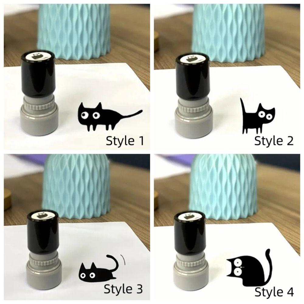 Cat Designs Black Cat Stamp 4 Styles Cartoon Stamps Lovely Kitten Stamp  Stationery