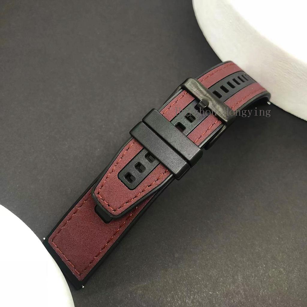 Retro FashionAccessories22mmSynthetic Leather+Silicone WatchBand For Amazfit Watch Balance 2/T-Rex3 Christmas Ideal Gift Choice