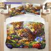 Leopard Pattern Bedding Quilt Set Quilt Cover Pillowcase Home Decoration Birthday Gift (1 * duvet cover + 2 * pillowcase, without core)