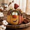 Handmade Harvest Ornaments for Thanksgiving Whimsical Patchwork Pumpkin, Pumpkin Table Decor, Cute Smiling Face Retro Decorations Halloween